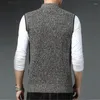 Gilet da uomo Autunno Inverno Uomo Cardigan senza maniche spesso Gilet lavorato a maglia da uomo Maglione alla moda Gilet Colletto alla coreana Top in maglia