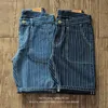 Men S shorts Saucezhan Mens Wabash Jeans Shorts Heart Discharge Dying Denim Selvedge Jeans Vintage Japanese Style 230407