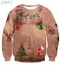 Women's Sweaters Unisex Ugly Christmas Sweaters Christmas Elves Christmas Funny Sweaters And Artificial Hair Autumn And Winter SweatersL231107