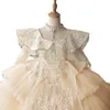 Sukienki wdzięczne koronkowe sukienki z kwiatami na wesele długie suknie małe maluch.