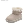 Bottes Enfants bottes de neige filles mode nouvelles bottes de neige en cuir véritable garçons chaud en peluche semelle souple bottes d'hiver antidérapantes taille 21-37 T231107