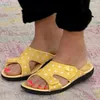 Slipper S Summer Casual Sandal Wedges Sapatos deslizantes para senhoras deslizam em padrão Feminino calçado de praia sandalias 230407