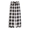 Mäns sömnkläder Kvinnor Plaid Loose Drawstring Long Pyjamas byxor för våren och höstens hemkläder