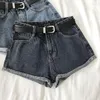 Damskie szorty damskie dżinsowe dżinsowe ubrania letnie harajuku plus size brespants pasek y2k kawaii estetyczny streetwear uliczny