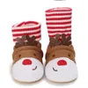 ブーツcitgeewinterクリスマス幼児男の子の女の子靴下ストライププリントシカパターン非滑り柔らかい足首