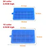 Ice Cream Tools Silicone Cube Trays with Lids 15 Cavities 24 Tray Molds for Cocktail Whiskey Candy Chocolate and More 230406