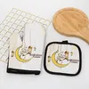 その他のイベントパーティーのサプライズEid Mubarak Baking Antiscalding Oven Gloves Kitchen Pron Happy Aladha Muslim Islamic Ramadan Kareem Party Decoration Gift 230406