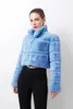 Kadınlar Kürk Kadın Moda Kırpılmış Kirpi Kalınlaştırılmış Ceketler Parkas Bubble Coats 2023 Kış Katı Pamuk Pamuk Palto Kadın Gündelik Out Giyim Üstleri