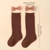 Hair Accessories 1 Set Kids Lace Clips With Stockings Gift Sets Solid Color Elastic Knit Warm Socks For Children Bows Hairpins