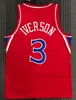 Allen Iverson Basketball Jerseys Allen 3 Iverson Homens Women Youth Team Blue White Red Navy