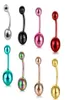14G Stainless Steel Belly Button Rings Colorful Double Ball Body Navel Ring Barbell for Men Women Body Piercing1081935