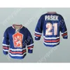 Anpassad tjeckoslovakien National Team Hockey Jersey Top Stitched S-M-L-XL-XXL-3XL-4XL-5XL-6XL