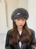 Berets Cabelo Boina Feminino Outono e Inverno Versão Coreana do Rosto Pequeno Pintor Chapéu Japonês Grande Cabeça Redonda Pelúcia