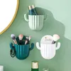 Crochets porte-brosse à dents ménage mur auto-adhésif sans couture Cactus étagère de rangement rasoir organisateur vidange étagère salle de bain accessoires