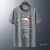 Men's T Shirts Meowy Christmas Cat Mens 2012 Fashion O-Neck Tops