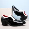 Men Shoes Lace-up Breathable Party Midheel Black Casual Shoes for Men Free Shipping Zapatos De Hombre Men Shoes