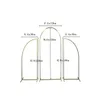 Party Decoration 3Pcs Wedding Arch Gilded Shelf Wrought Iron Screen Arches Frame Backdrop Decor Props Geometry Flower Stand