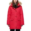 Canada Puffer Jackets Designer da donna Vera pelliccia di coyote Giacca a vento da esterno Parka Jassen Capispalla con cappuccio Fourrure Manteau Piumino Cappotto Hiver Parka Doudoune