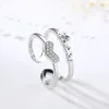 Bagues de cluster 925 Sterling Silver Femelle Sweet Ring Finger Light Blanc Zircon Cercle de coeur élégant pour femme fille style bijoux