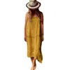 カジュアルドレス女性サマードレスストラップ服ゆるいプルオーバーソリッドカラーパッチワークノースリーブデイリーウェアビンテージサンドレスレディ