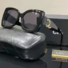 CC güneş gözlüğü moda tasarımcısı ch güneş gözlükleri retro moda üst sürüş açık UV koruma oval büyük çerçeve inci kadın için güneş gözlüğü kutusu r5 y9u1