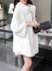 Women's Fur Elegant White Coat 2023 Winter Outfits For Women Luxury Mink Long Jacket High Quality Faux Fluffy Outerwears