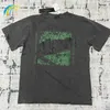 Camisetas de hombre Verde bordado Cav Empt C.e t Vintage Washed Do Old Batik Charcoal Grey Cavempt Tee Top Manga corta de alta calidad