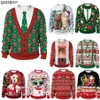 Maglioni da donna Verde Donna Uomo Brutti maglioni di Natale Divertenti regali carini Gatti Babbo Natale Maglioni stampati Top Autunno Inverno Natale Felpe CappottiL231107