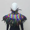 Escenario desgaste bufanda mujeres lujo capa de mujer para mujeres bufandas de plumas ropa de mujer Halloween Pareos Cosplay punk chal pluma punk