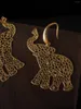 Boucles d'oreilles à dos, Niche, Style européen et américain, créateur indépendant grec, rétro, creux, pendentif éléphant français, forêt