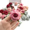 Fleurs décoratives 10 pièces Rose artificielle 5.5 cm fausse tête de fleur pour la décoration de mariage de noël décor à la maison artisanat guirlande accessoires