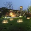 Gräsmattor LED Solar Firework Light Outdoor Waterproof Diy Night Light String 90/120/150/200 Garden Lawn Landscape Holiday Christmas Lights P230406