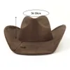 Süet Batı Big Roll Brim Cowboy Şapka Erkekler İçin Üst Kapak Kadınlar Pembe Cowgirl Şapka Keçe Fedora Şapkaları Açık Binicilik Güneş Şapkası