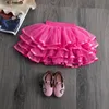 Faldas de tutú para niñas pequeñas, falda de encaje de tul, capas para niños, Ballet esponjoso para fiesta de niños, minifalda de baile de Color sólido