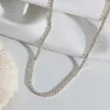 Hängen 2023 Trend 14K Gold Plated Choker Halsband för kvinnor Delikat Zirkonkedjiga smycken Girls Crystal Gifts Mom Gir Friend