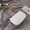 Toppkvalitet 5 färger Berömt märke kvinnor designer Marmont Axelväska läder kedja väska Cross body Ren färg dam handväska crossbody väska handväska 26cm