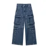 Damenjeans 2023 Sommerkleidung Boyfriend-Stil Lose Multi-Pocket-High-Street-Tooling-Hosen mit weitem Bein Hohe Taille