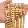 Male Necklaces Pride Stainless Steel Cuban Link Chain Big Long Gold Necklace Chunky Hip Hop