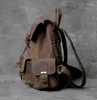 Mochila Crazy Horse Couro Anti Roubo Estilo Vintage Moda Saco de Viagem Homens Masculino Daypack Ombro