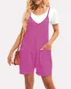 Dames jumpsuits rompertjes Jocoo Jolee overall dames shorts casual zwarte losse rompertjes wijde pijpen jumpsuit met zakken voor dames zomer