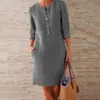 Urban sexy jurken jocoo jolee dames casual soilde katoen met lange mouwen en linnen tuniek jurk vintage rechte jurk met lange mouwen oversized mini jurk