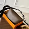 Lustrzane worki na ramię pół księżyca Crossbody Saddle powlekany płótno oryginalna skórzana torebka męska Szybka dostawa z pudełkiem 24,5 cm L446