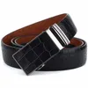 Belts CUKUP Men's Leather Cover Automatic Buckle Metal Quality Crocodile Stripes Blue Cow Skin Accessories Belt For Men NCK133