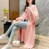 Women's Knits 2023 Autumn Winter Women Solid Color Long Knit Coats Female Loose Cardigan Jackets Ladies Oversized Sweater Outerwear W343