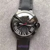 Herrklocka Fish Eye Bubble Cover Black Knight Carbon Plated Automatic Mechanical Sapphire Glass Mirror Satin Strap