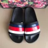 Men Women Slippers Designer Rubber Slides Sandal Flat Blooms Strawberry Tiger Bees Green Red White Web Fashion Shoes Beach Flip Flops Flower Box 36-48