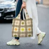 Shoppingväskor kawaii petunia mönster orla kiely tygväska återvinning duk livsmedelsbutik axel shopper pografi handväskor