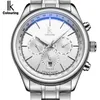 Relógios de pulso IK Marca mecânica automática Relógio masculino 24 horas calendário Silver Silver Full Stoel Fashion Modelos casuais simples 2023