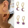 Dangle Earrings Versatile Simple Color Enamel Star Moon Ellipse Pendants Drop For Women Daily Ohrringe Jewelry Pendientes Mujer 2023