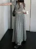 Рабочие платья, летний французский винтажный комплект из двух предметов, женский элегантный костюм с длинной юбкой в горошек, женский корейский клетчатый костюм для пляжной вечеринки, тонкий 2023